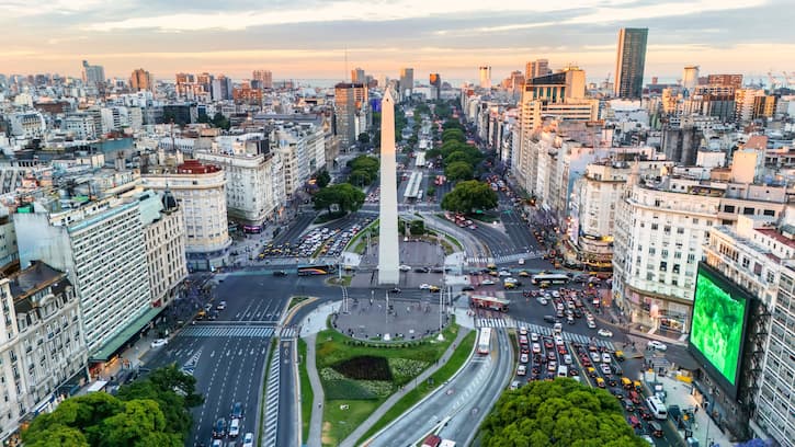 Vista do Obelisco em Buenos Aires 